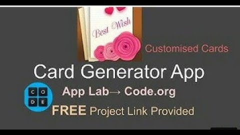 How to make a card generator app  in code.org app lab||Code With Aastha