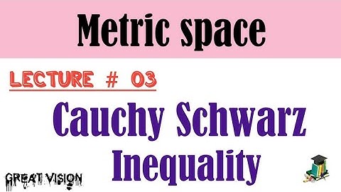 Lecture# 03 .Metric space.  Cauchy Schwarz inequality.