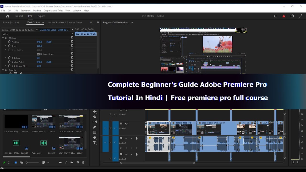 Complete Beginner's Adobe Premiere Pro ! Free premiere pro full course ...