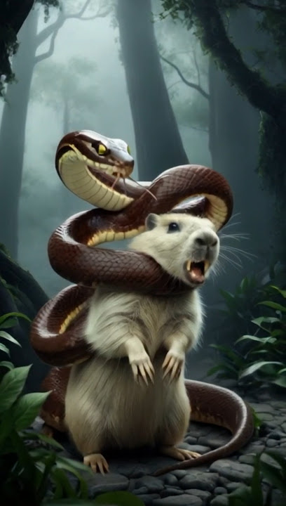 The albino capybara rescued the baby white rabbit from drowning #capybara #albino #animals #rabbit