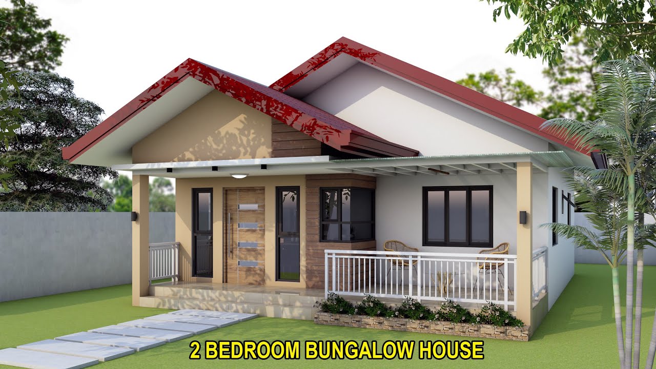 2 BEDROOM BUNGALOW HOUSE WITH INTERIOR DESIGN - YouTube