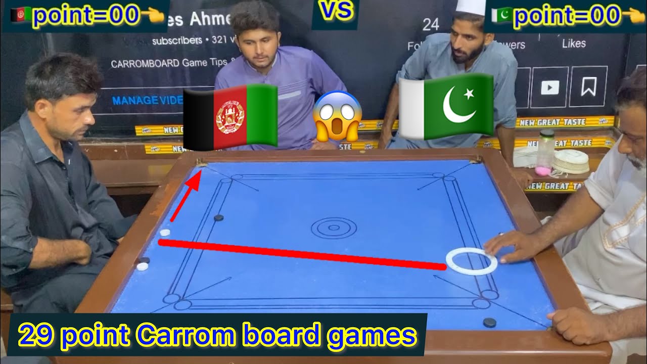 Carrom big match Afghanistan (vs) pakistan 29 point Carrom board games   unbelievable moment 🇺🇸