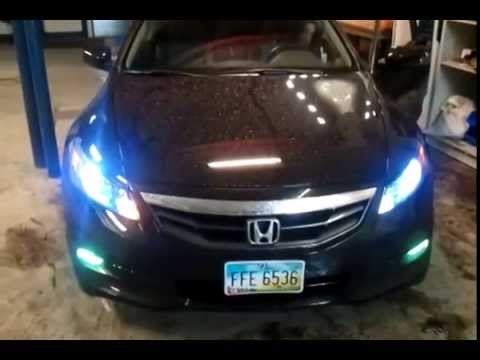 2011 Honda Accord coupe HID switchback LED lights - YouTube