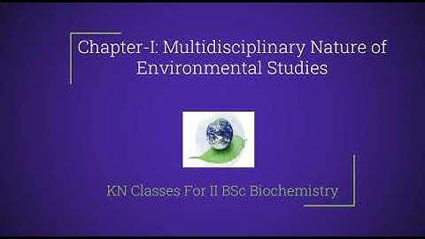 Chapter:I- Introduction to multidisciplinary nature of Environmental Studies.