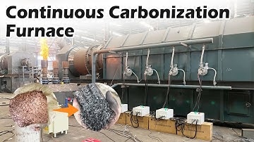 Continuous Charcoal Making Machine | High-Efficiency Carbonization Furnace in Action#carbonization