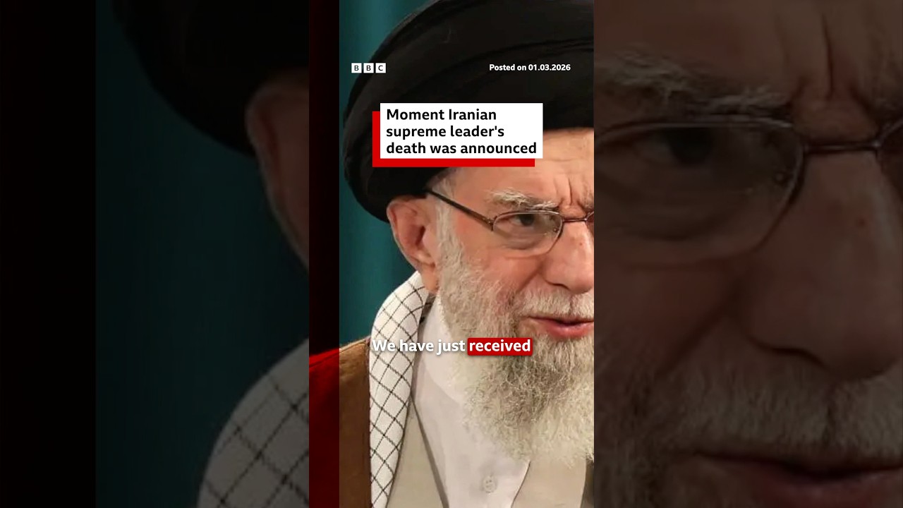 Moment death of Iran’s Supreme Leader Ayatollah Khamenei is confirmed. #Iran #BBCNews