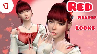 [The sims 4] cas 1 -Red makeup looks ❤?