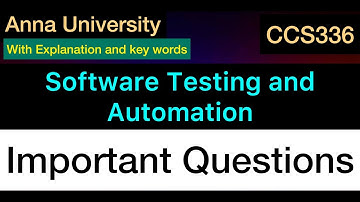 Software Testing And Automation | Important Questions | Anna University | Tamil