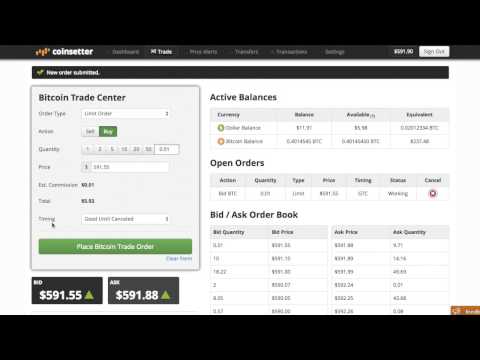 Coinsetter Bitcoin Exchange: 2. Placing Limit Orders