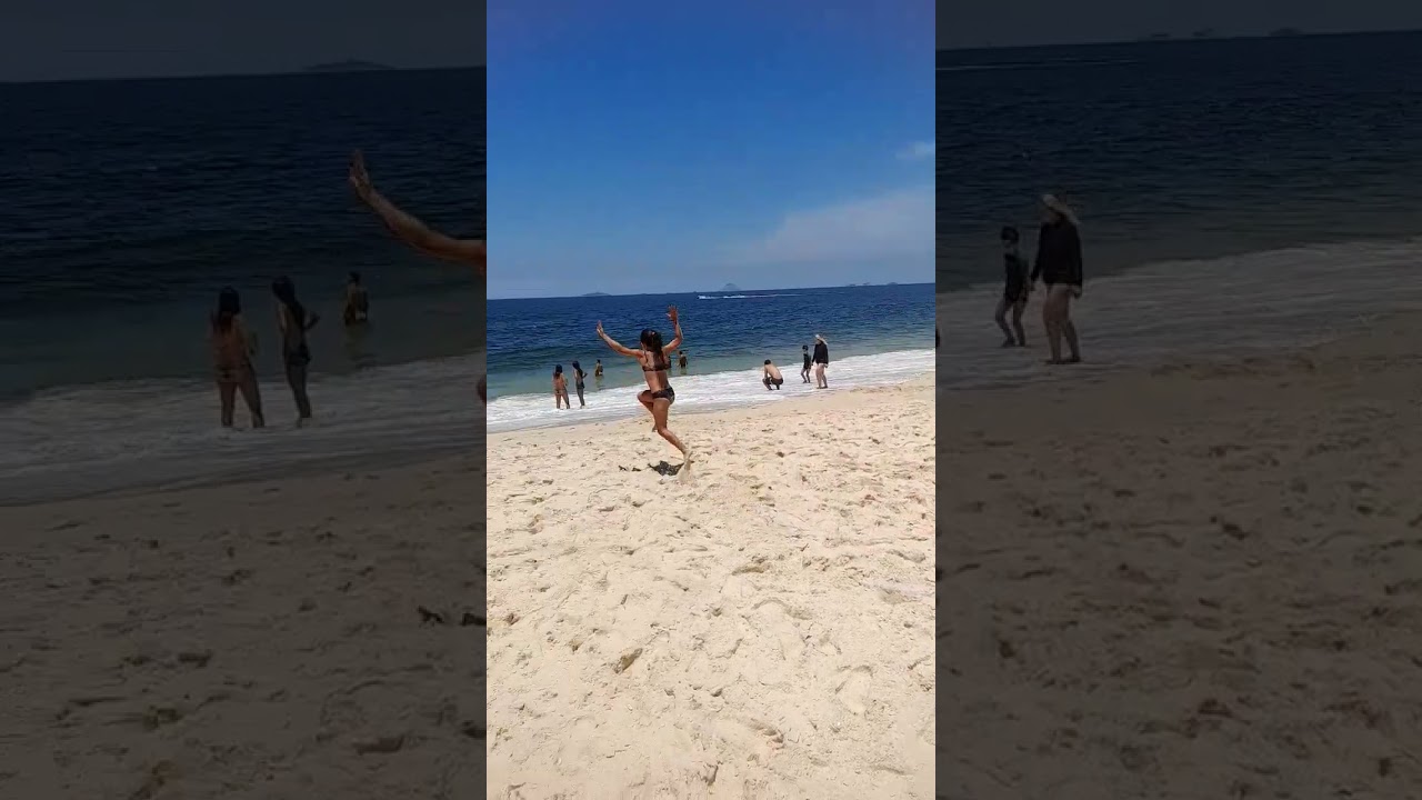 Reversão ginástica olímpica na praia