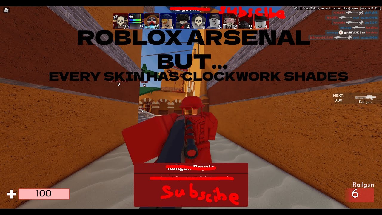 Roblox Arsenal But... Every Skin Has Clockwork Shades - YouTube