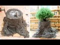Diy potted tree shaped unique and novel from concrete  diy garden ideas