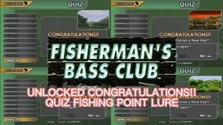 Fisherman's Bass Club USA Original PS2 Quiz JPN Fishing Point Lure Unlock Bass Master Fishing Europe