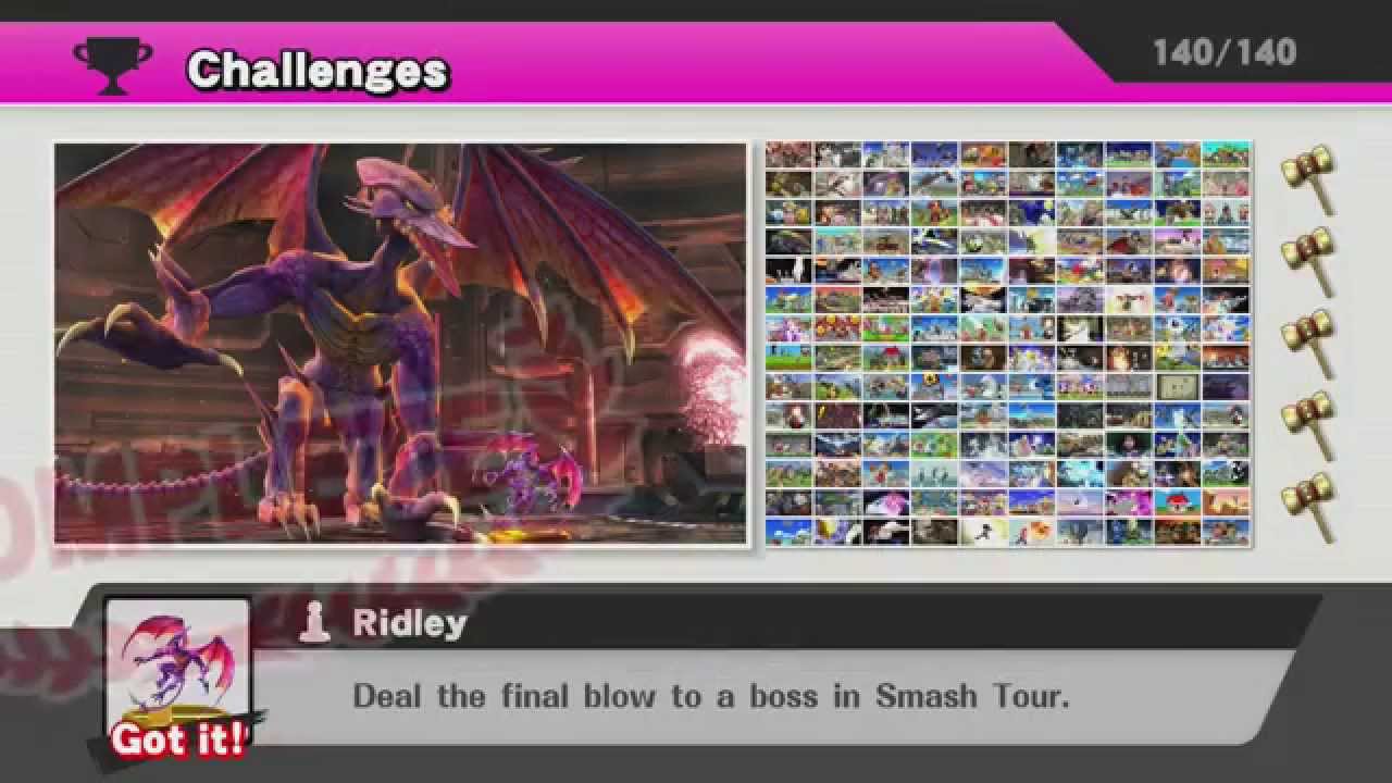 Super Smash Bros Wii U - All Trophies/Challenges Completed! - YouTube