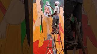 Maharishi Valmiki With Lav And Kush Acrylic Colour Realistic Wall Painting 🎨 Artist Suraj Kumar 🧑🎨