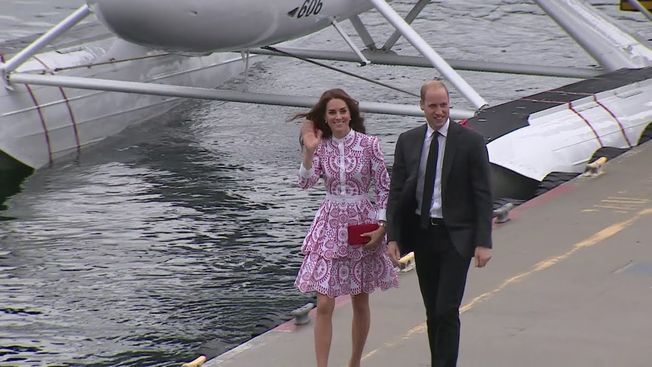 Will and Kate arrive in Vancouver by seaplane