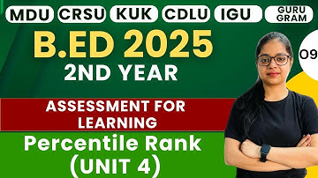 B.Ed 2nd Year | Assessment For Learning | Percentile Rank Unit 4 | By Rupali Ma
