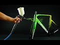 How to paint a carbon bike with a HVLP spray gun and candy color effect