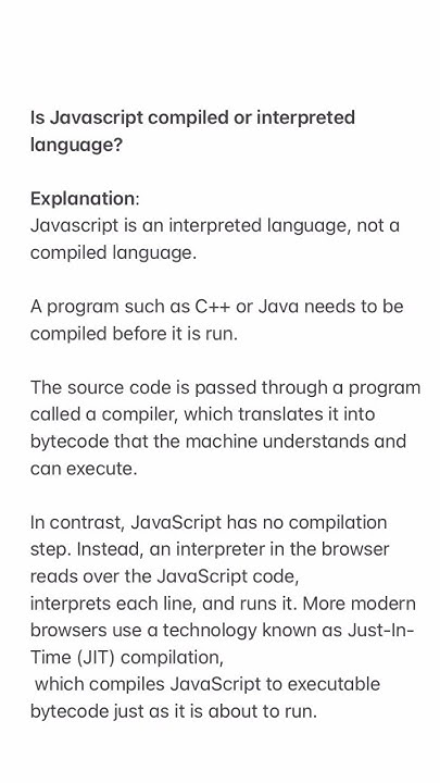 JavaScript compiled or interpreted? - YouTube image.
