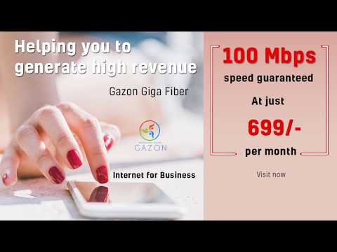 Gazon Fiber Internet For Business - 100 Mbps Speed