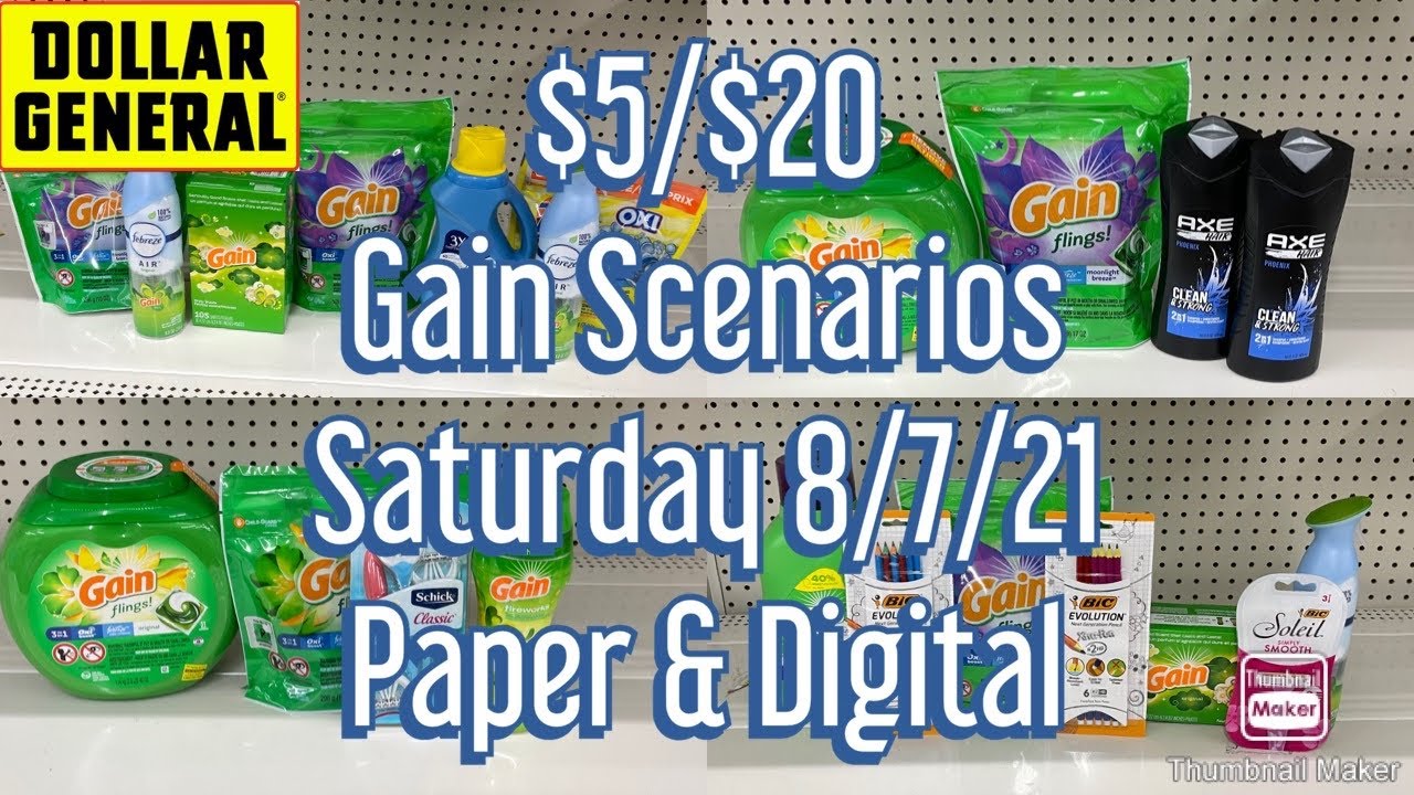 Dollar General $5/$20 Gain Scenarios For Saturday 8/7/21