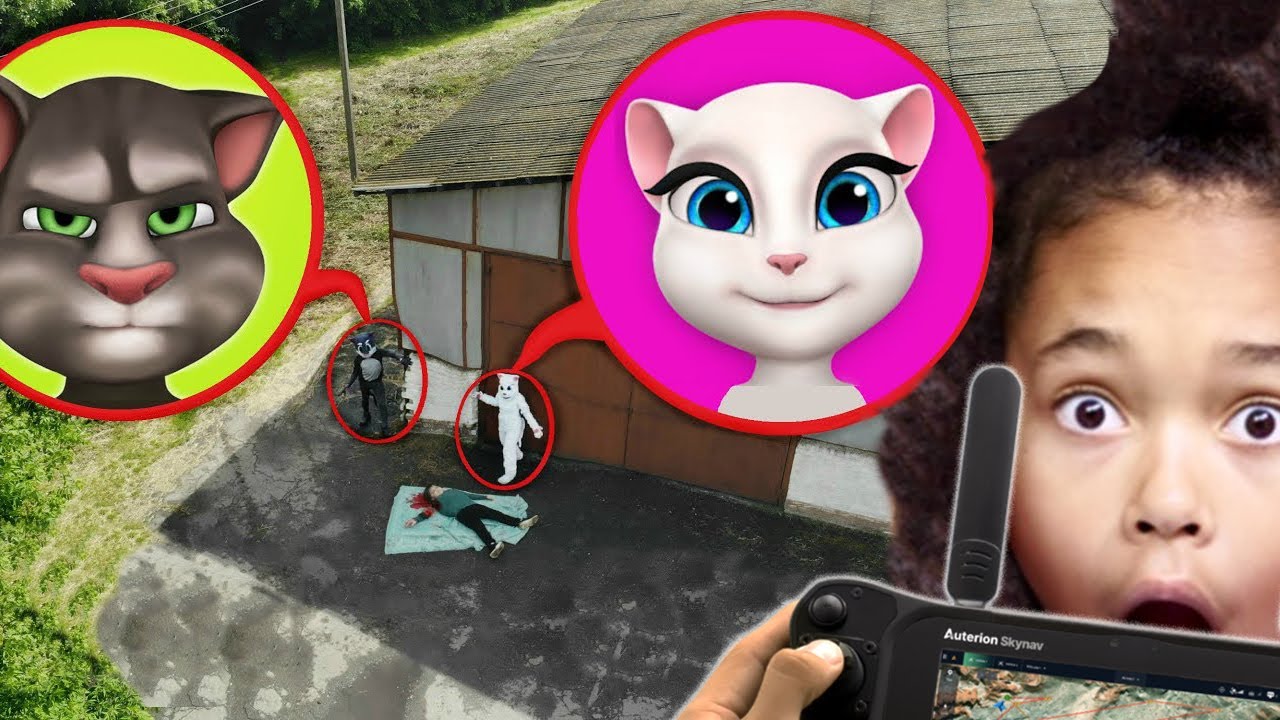 MON DRONE A TROUVÉ LES VRAIS TALKING TOM & TALKING ANGELA + Grand CONCOURS IPHONE 13 PRO MAX