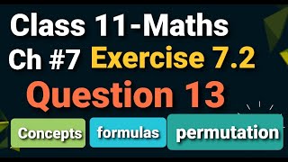 fsc part 1 Exercise 7.2 class 11 maths Question 13 Chapter 7 in Urdu and Hindi