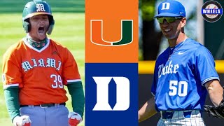 Miami vs #9 Duke Highlights (AMAZING GAME!) | Game 3 | 2024 College Baseball Highlights