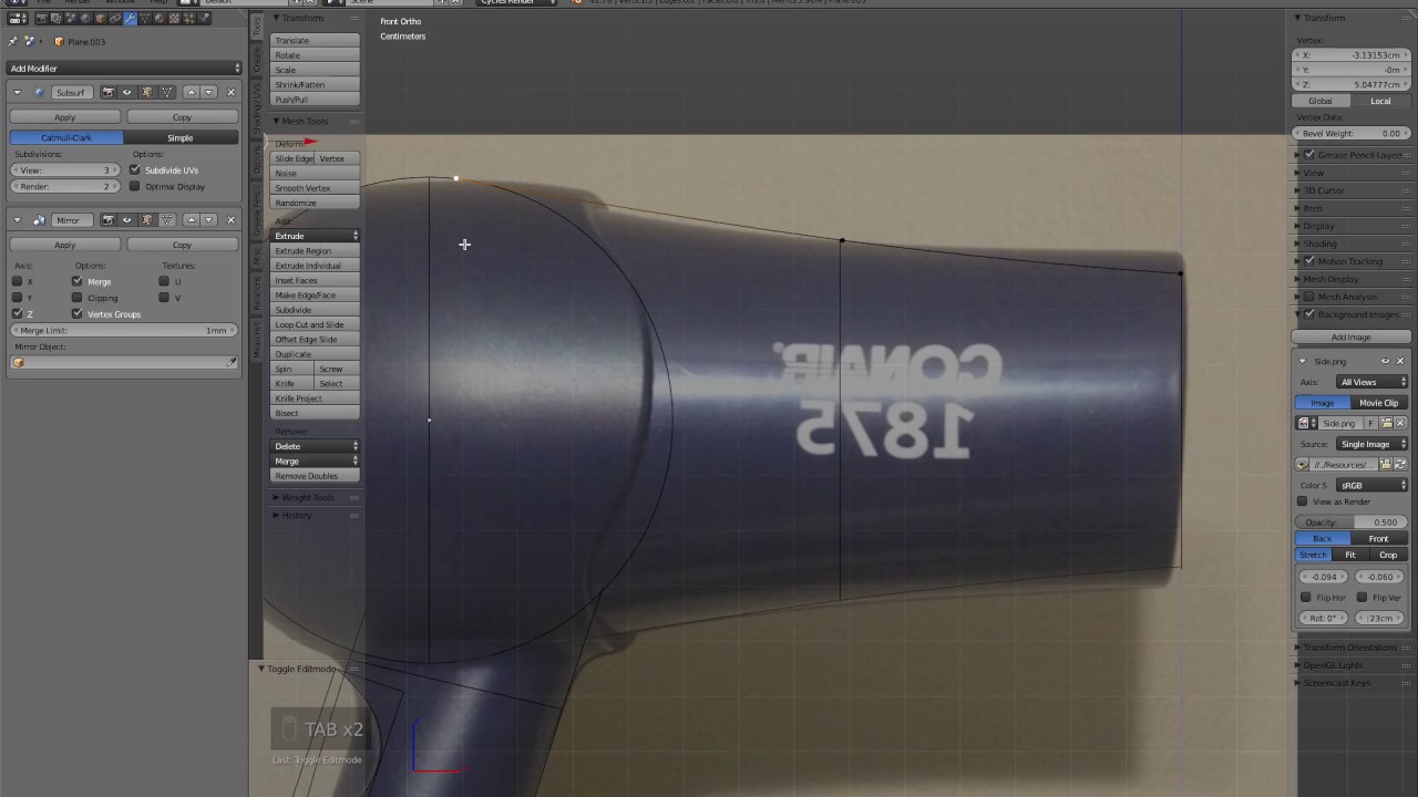 Hair Dryer Handle Part 2 Basic Surfacing YouTube