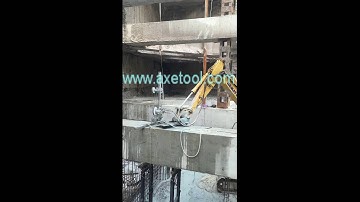 wire sawing cutting reinforced concrete pillars project video