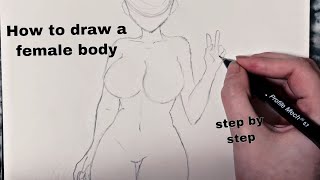 How to draw a female body easy | Step by step | Anime