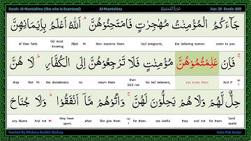 Surah 060 Al Mumtahanah   سورة الـمـمـتـحنة The Woman to be examined, Word by Word Highlight Ara+Eng