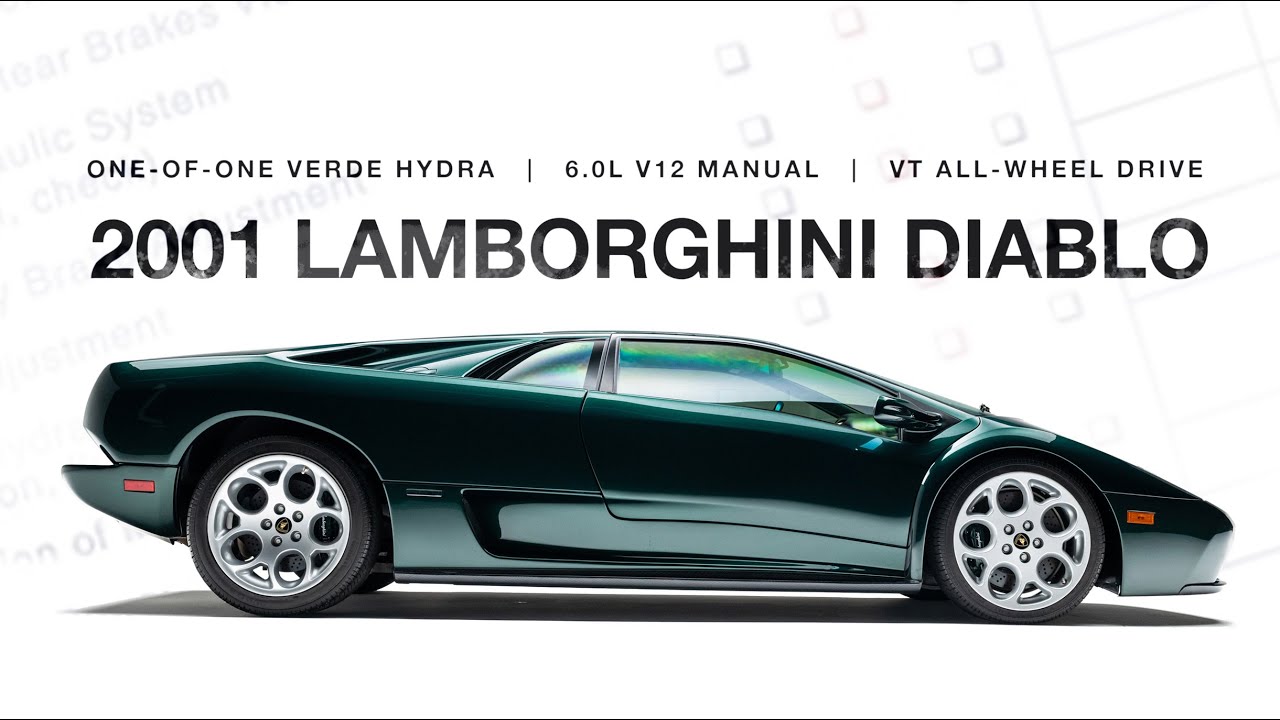 2001 Lamborghini Diablo VT 6.0 — One‑of‑One Verde Hydra, V12 Sound