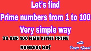 Prime numbers from 1 to 100 @LetsMathswithPoojaUppal viraltrending