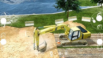 Excavator Digs Hole On Road To Install Pipeline | Heavy Machines & Mining Android Gameplay HD