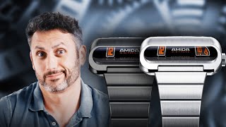 Retro-Futuristic Driver’s Watch Reborn! | Amida Digitrend Black & Silver