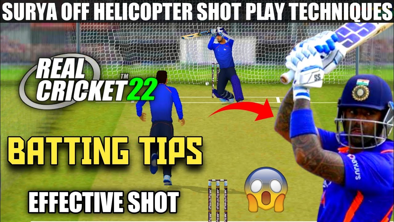 🔥How To Play Surya Off Helicopter Shot In Real Cricket 22 Batting ...