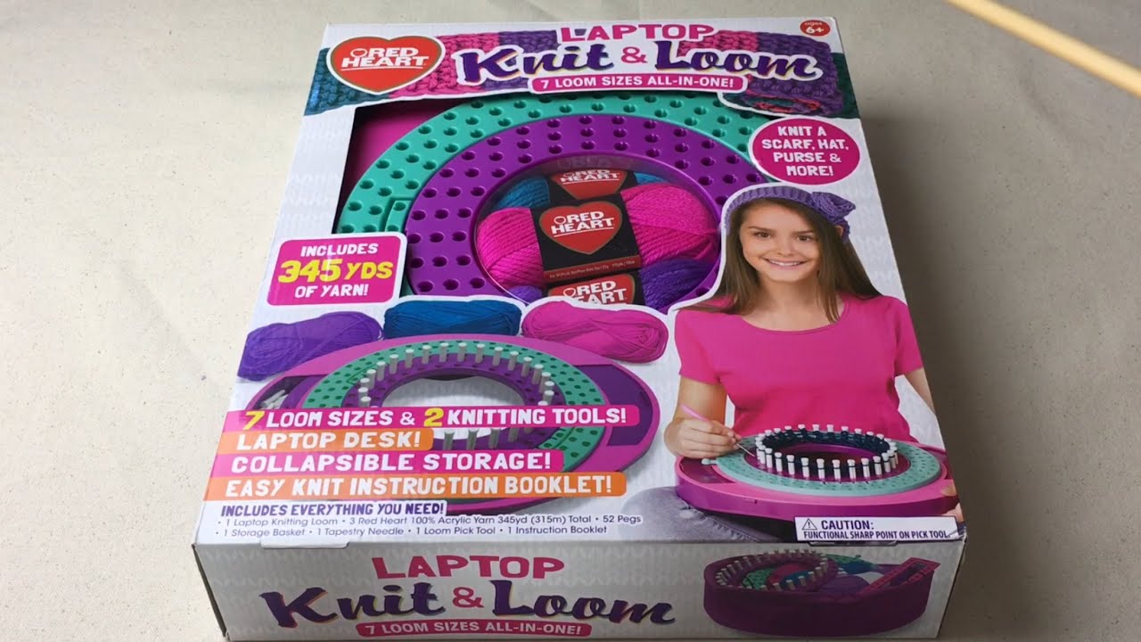 Unboxing Laptop Knit & Loom Kit by Horizon with Red Heart Yarn 