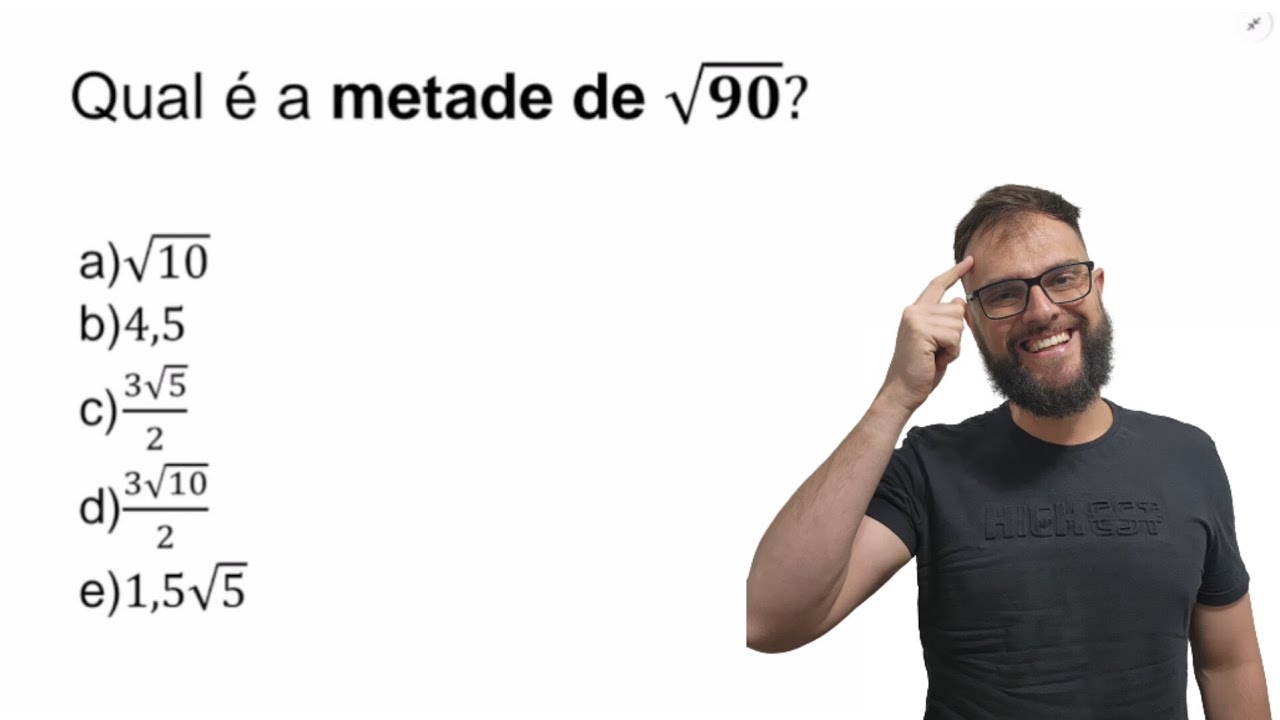 Qual é a metade de raiz de 90? #Matemática #enem #concursos - YouTube
