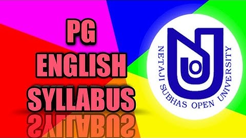 NSOU PG 2022 SYLLABUS