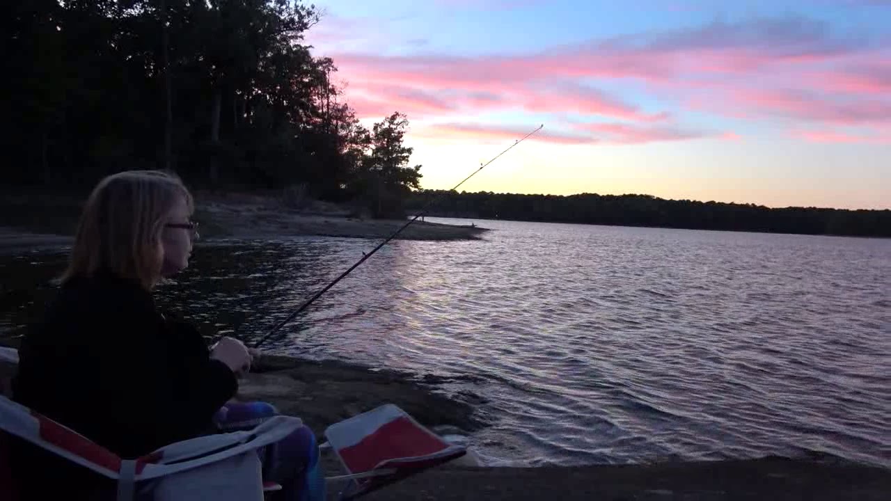 Fishing at sunset at Jordan lake YouTube