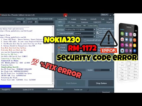 Nokia RM-1172 ~Security Code error :/ How To Remove :~Security Code RM-1172 With Miracle Box Tool…..