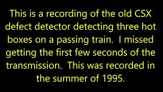 CSX Defect Detector - Hot Box