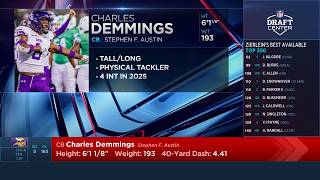 Minnesota Vikings Select Cornerback Charles Demmings With No. 163 Pick In 2026 NFL Draft