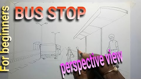 Bus stop pencil drawing // perspective view // for beginners