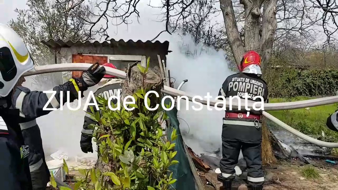 Alertă la ISU Dobrogea Incendiu lângă reprezentanța Mercedes