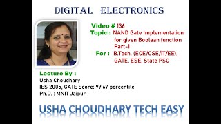 Information Video#136 NAND Gate Implementation for given Boolean Function Part-1 Update