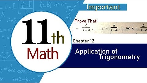 First year -Lec 5 - Ch 12 Application of Trigonometry- Prove of Escribed Circle