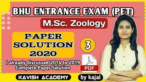 BHU MSc Zoology 2020 Entrance Paper Solution | Part-3 #bhumsczoology2020 #bhuentrancepreparation