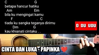 Kunci Gitar PAPINKA  - CINTA DAN LUKA  ( Chord Gitar,Lirik Lagu,Strumming  )